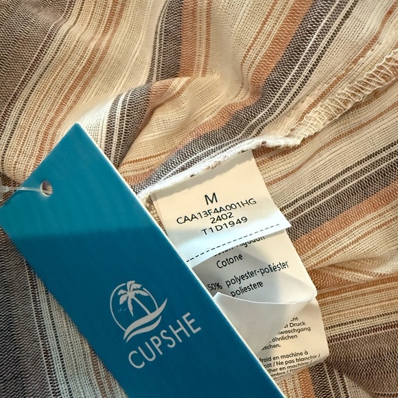 Cupshe Stripes Short Sleeve Lace-Up Romper - Picture 7 of 7